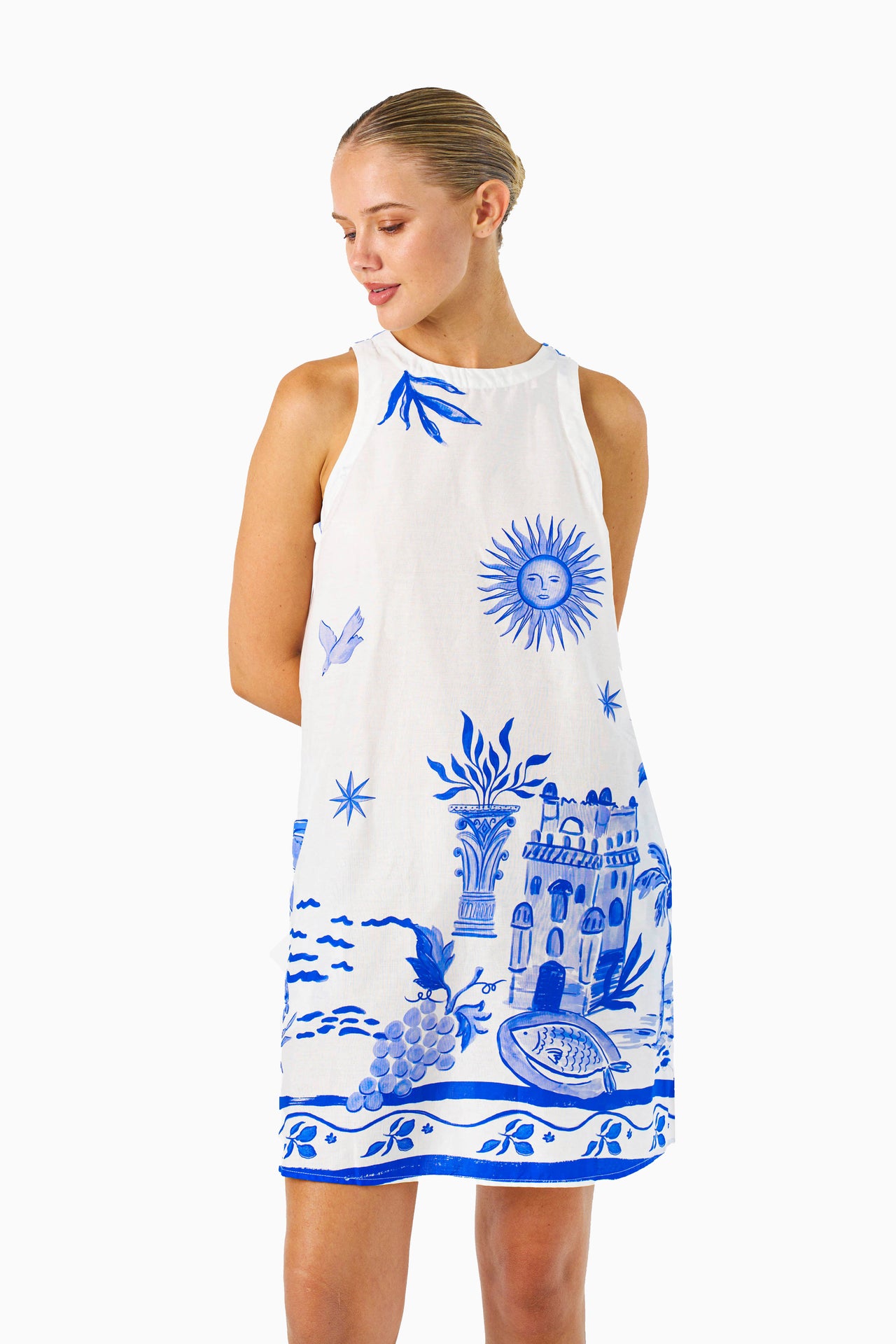 Shelley Shift Dress - Mediterranean Print