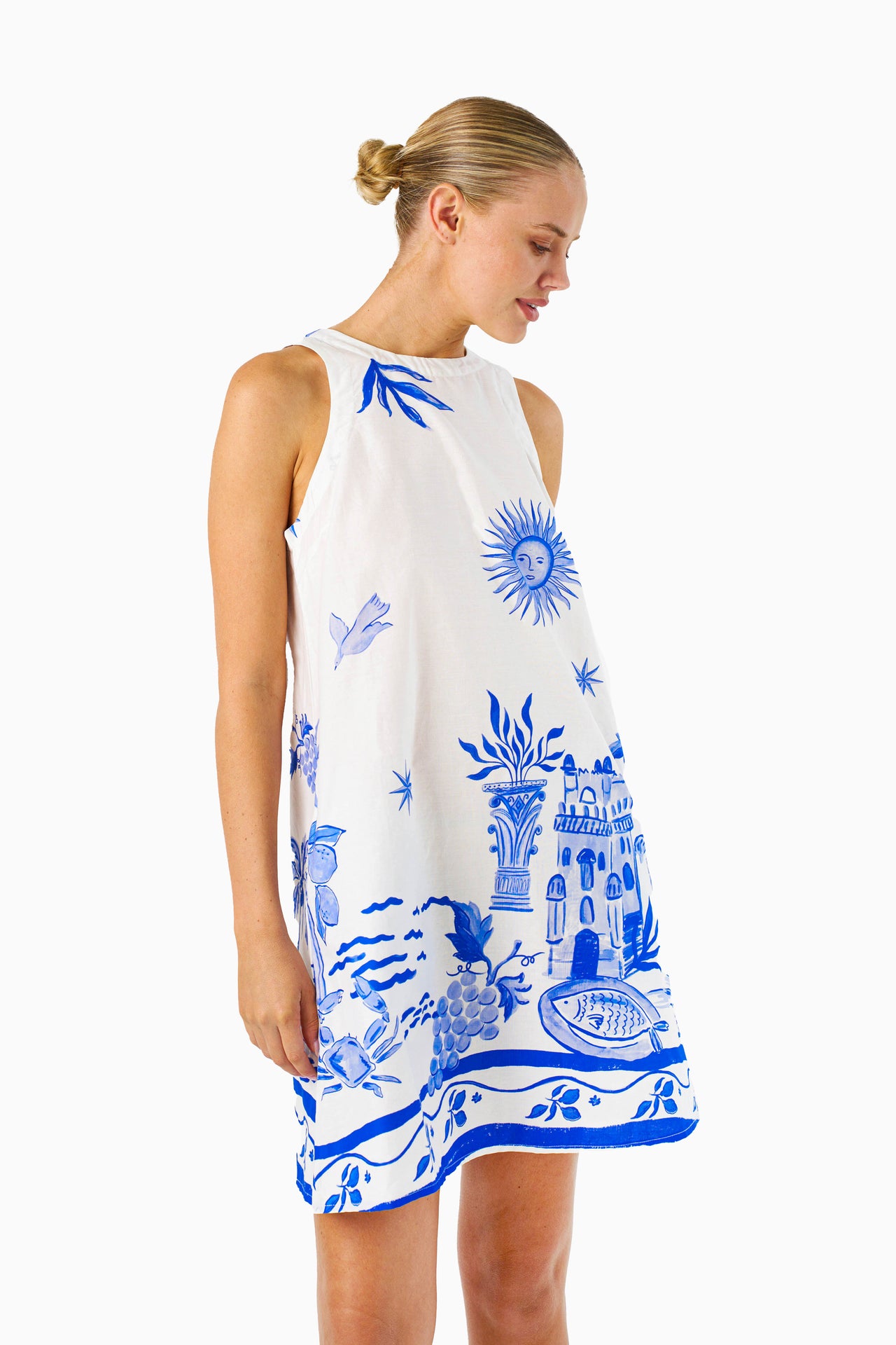 Shelley Shift Dress - Mediterranean Print