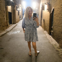 Thumbnail for Saanva Mini Dress - Stripe Flower