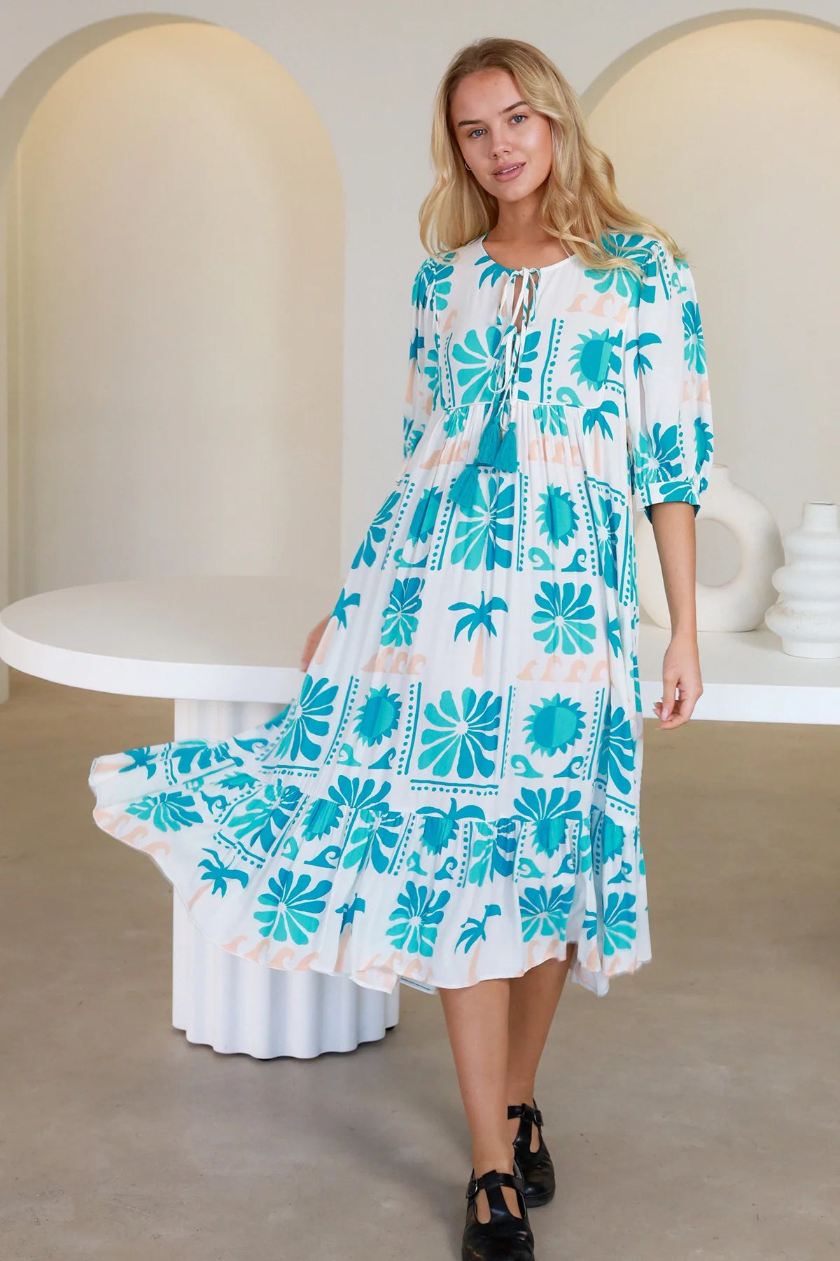 Andrea Midi Dress - Blue