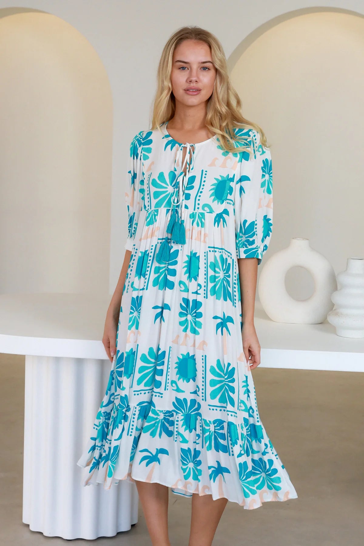 Andrea Midi Dress - Blue