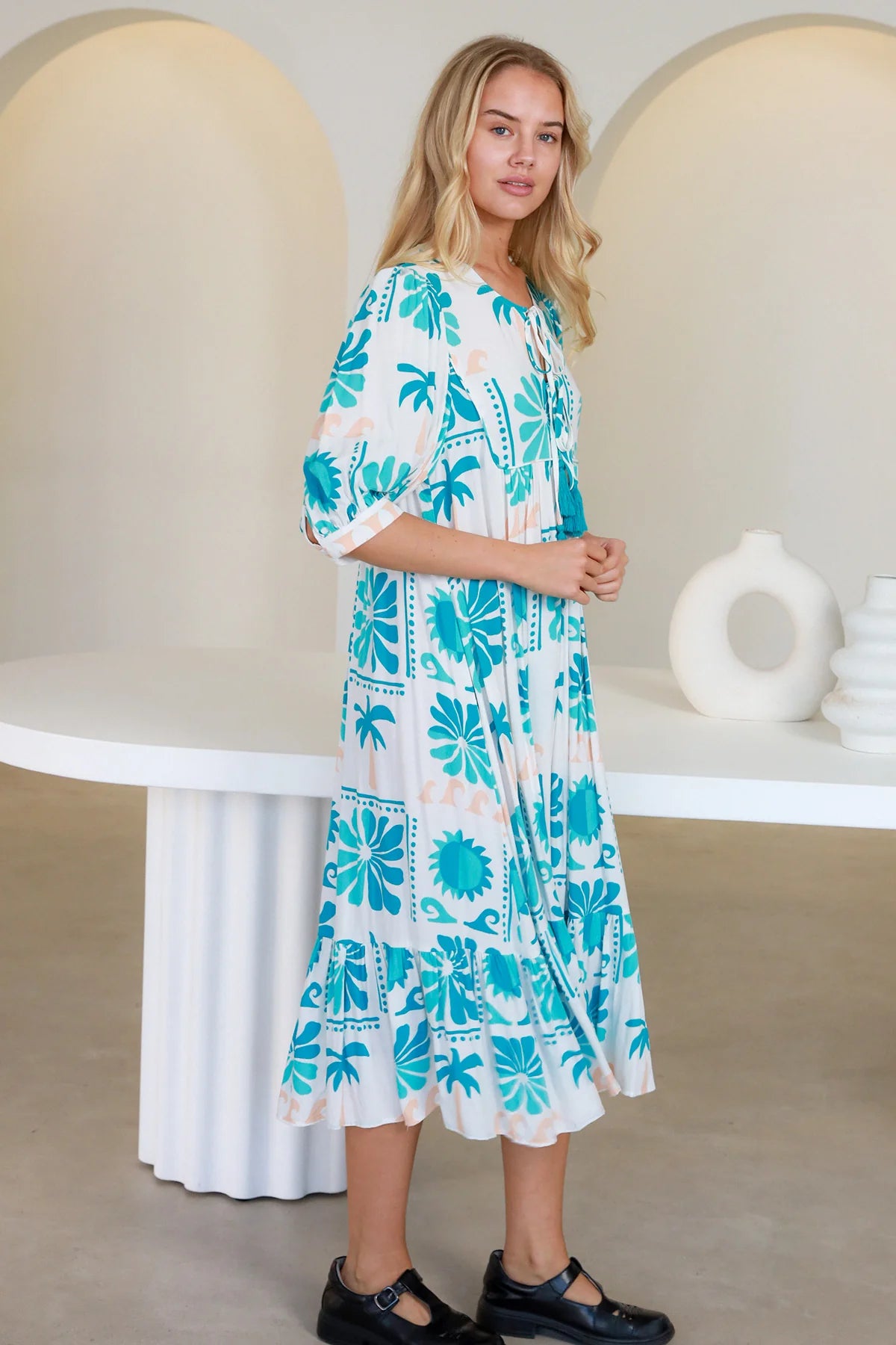 Andrea Midi Dress - Blue