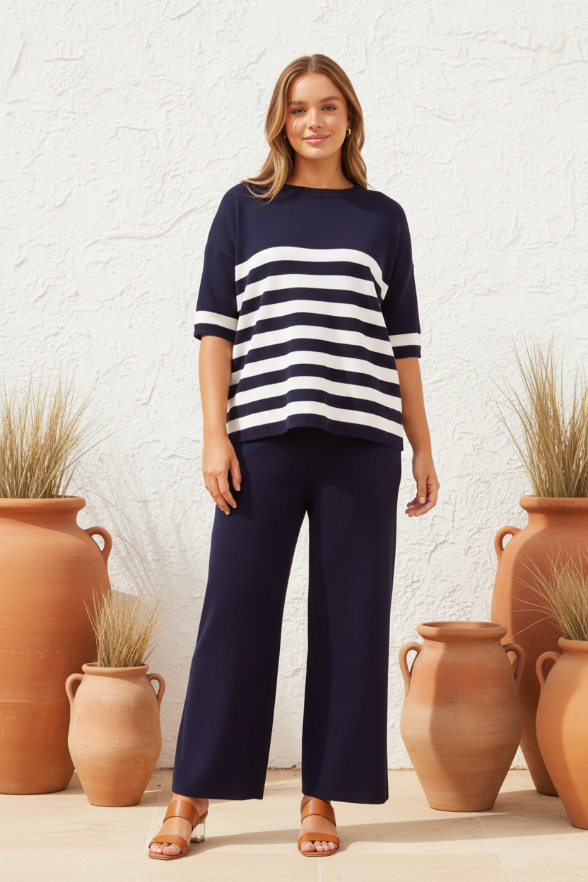 Kiera Knit Set - Navy