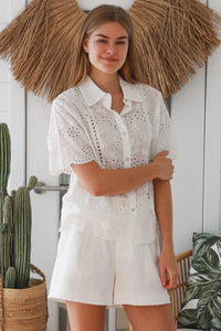 Thumbnail for Livy Embroidered Shirt - White