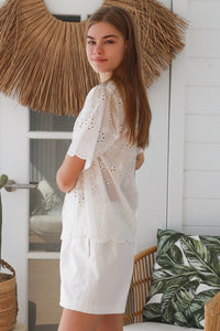 Thumbnail for Livy Embroidered Shirt - White