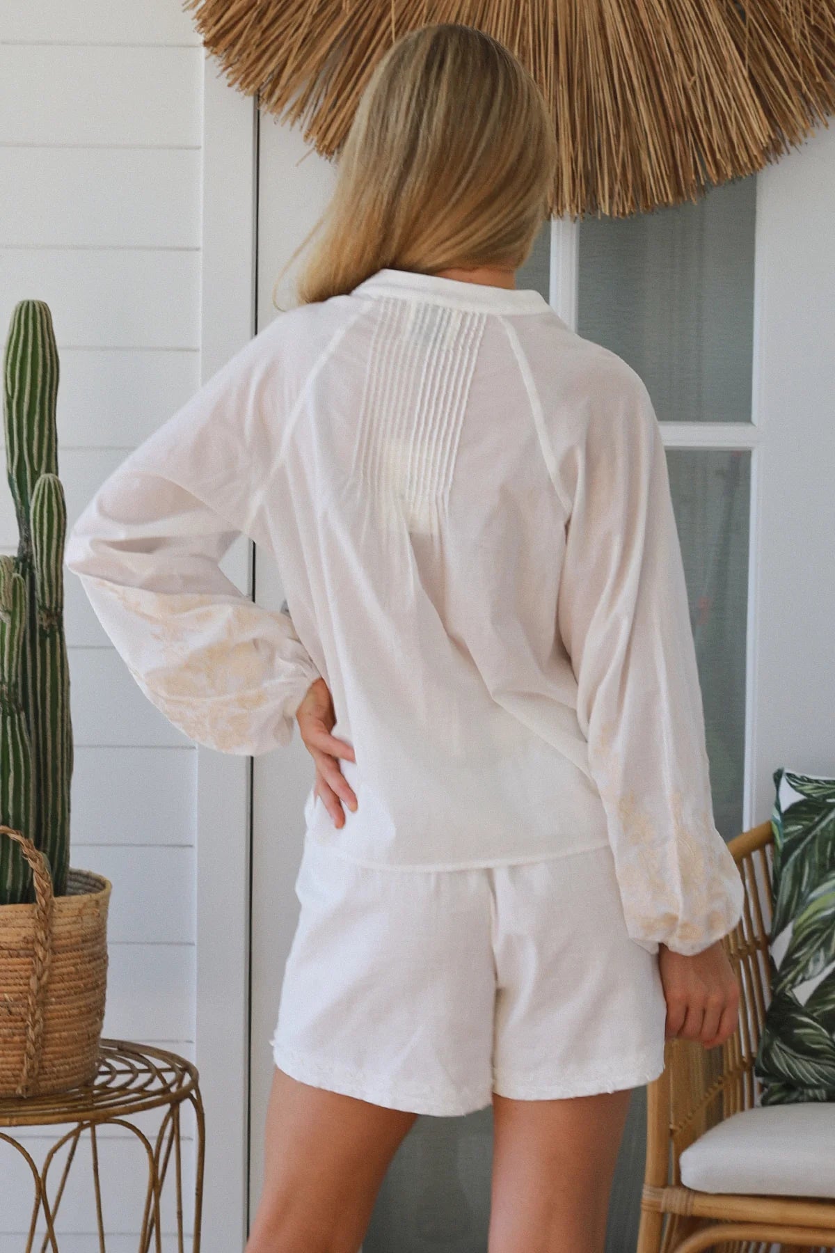 Margot Embroidered Blouse - White