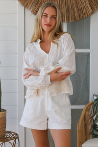 Thumbnail for Margot Embroidered Blouse - White