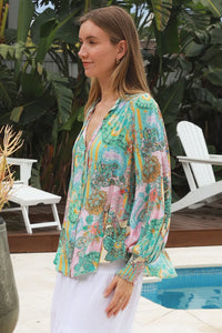 Thumbnail for Dreamers Blouse - Spring Paisley