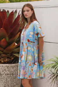 Thumbnail for Brynlee Mini Dress - Tropical Print