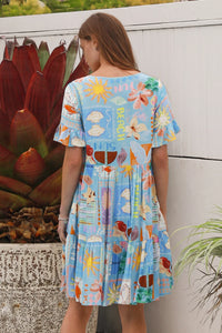 Thumbnail for Brynlee Mini Dress - Tropical Print