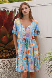 Thumbnail for Brynlee Mini Dress - Tropical Print