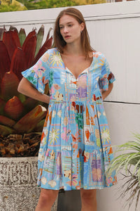 Thumbnail for Brynlee Mini Dress - Tropical Print
