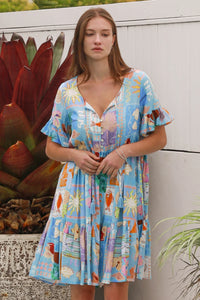 Thumbnail for Brynlee Mini Dress - Tropical Print