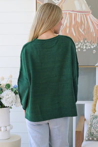 Thumbnail for Hally Knit Jumper - Forest Green