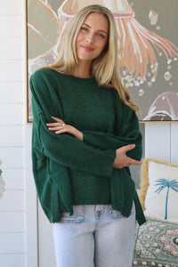 Thumbnail for Hally Knit Jumper - Forest Green