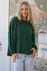 Thumbnail for Hally Knit Jumper - Forest Green
