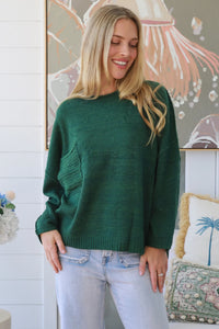 Thumbnail for Hally Knit Jumper - Forest Green
