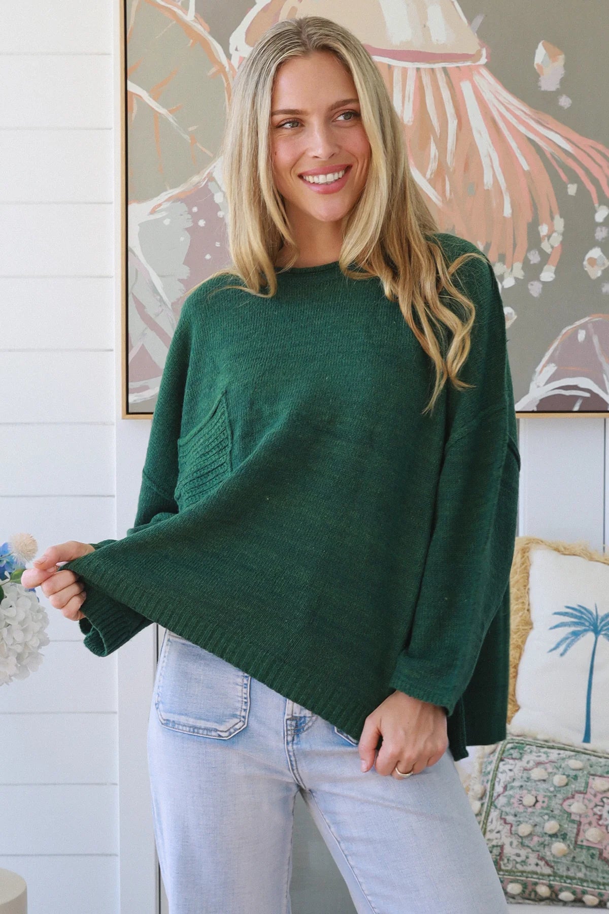 Hally Knit Jumper - Forest Green