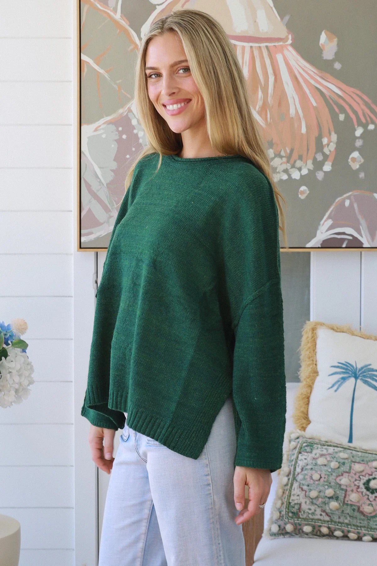 Hally Knit Jumper - Forest Green