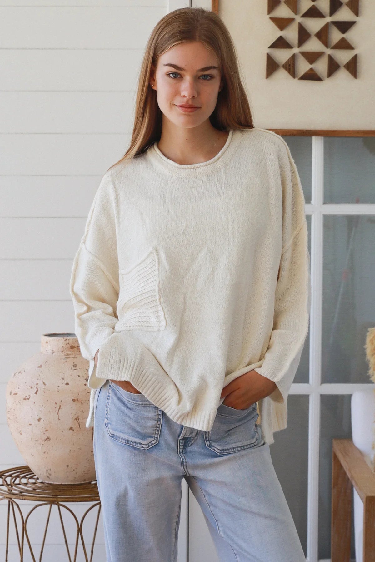 Hally Knit Jumper - Cream