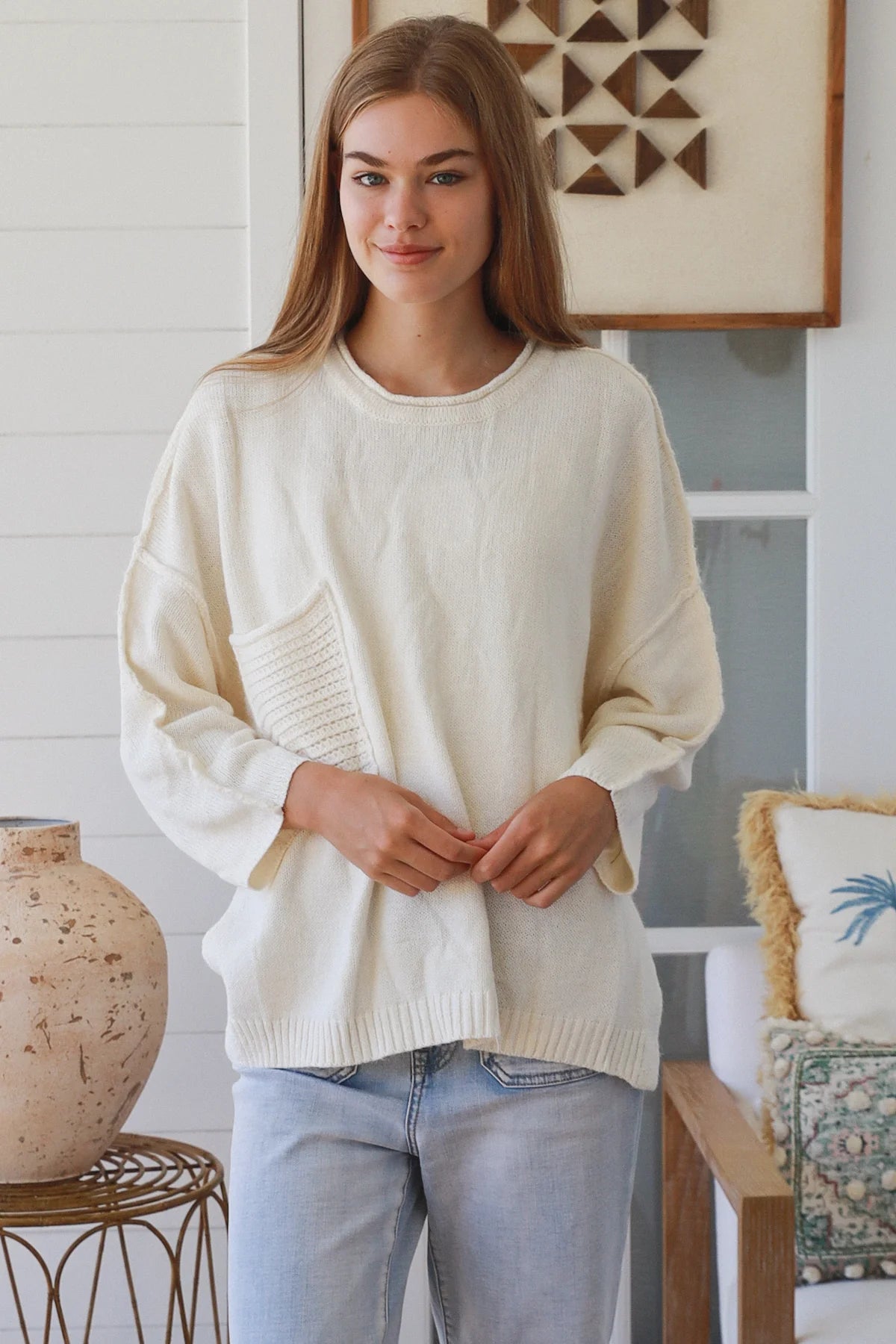 Hally Knit Jumper - Cream