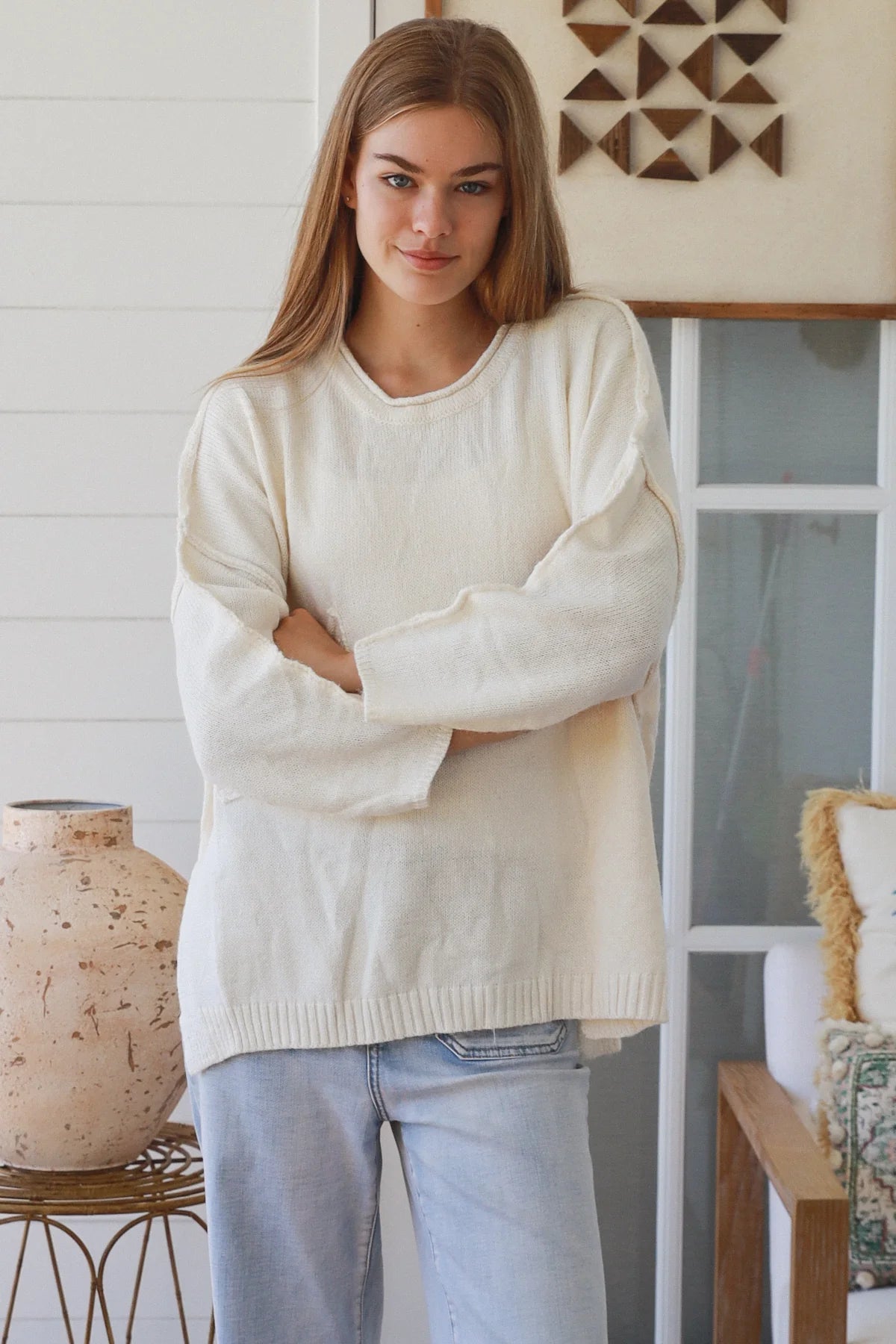 Hally Knit Jumper - Cream