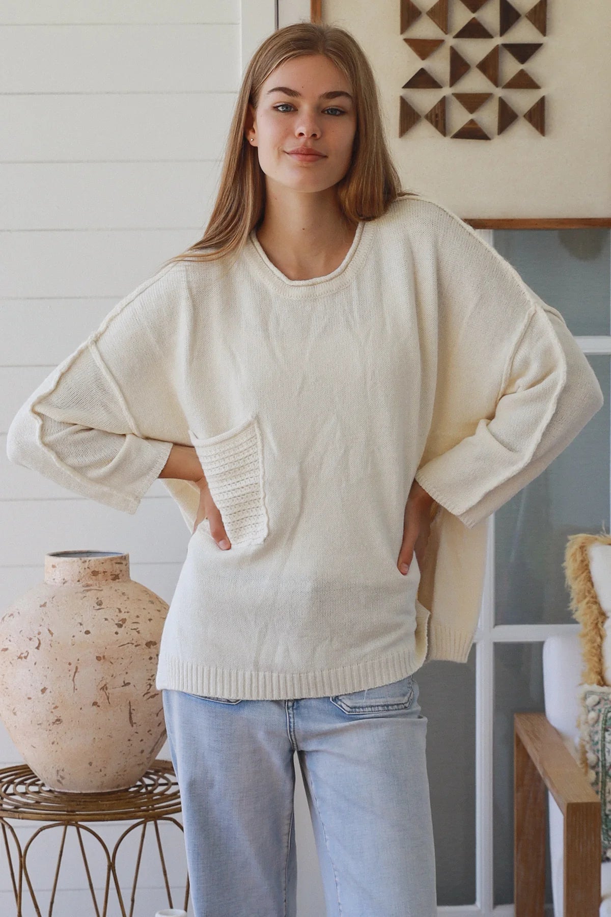 Hally Knit Jumper - Cream