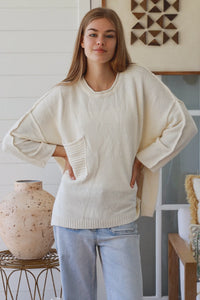 Thumbnail for Hally Knit Jumper - Cream