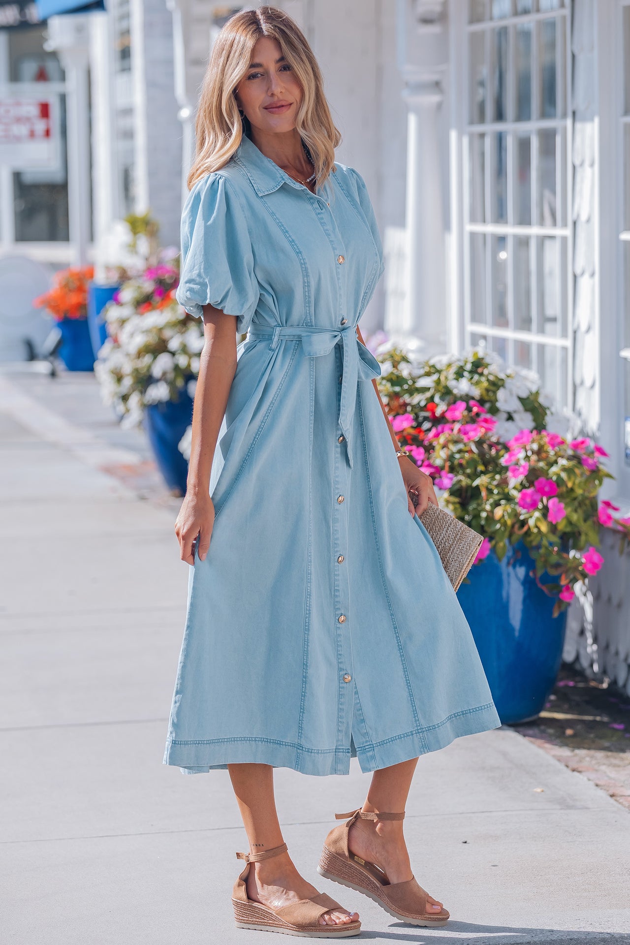 Marina Midi Dress - Beau Blue