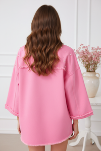 Thumbnail for Back view - BonBon Pink Pearl Shacket