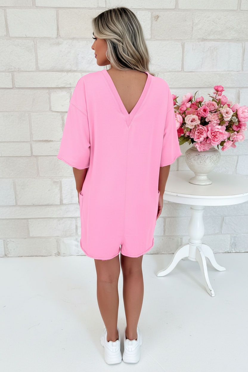 Back view - Hot Pink Romper