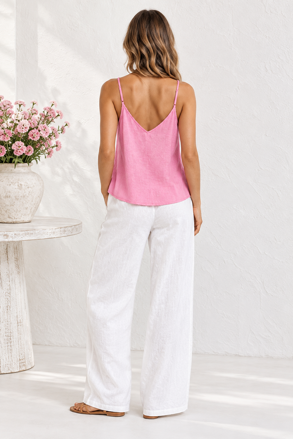 Back view - Pink V-Neck Cami