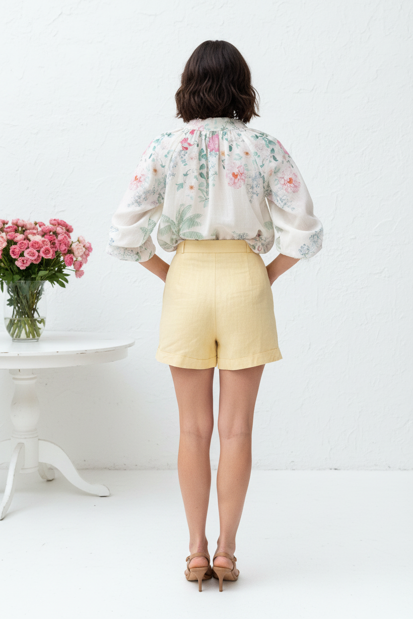 Back view - Tropical Floral Blouse usual setting