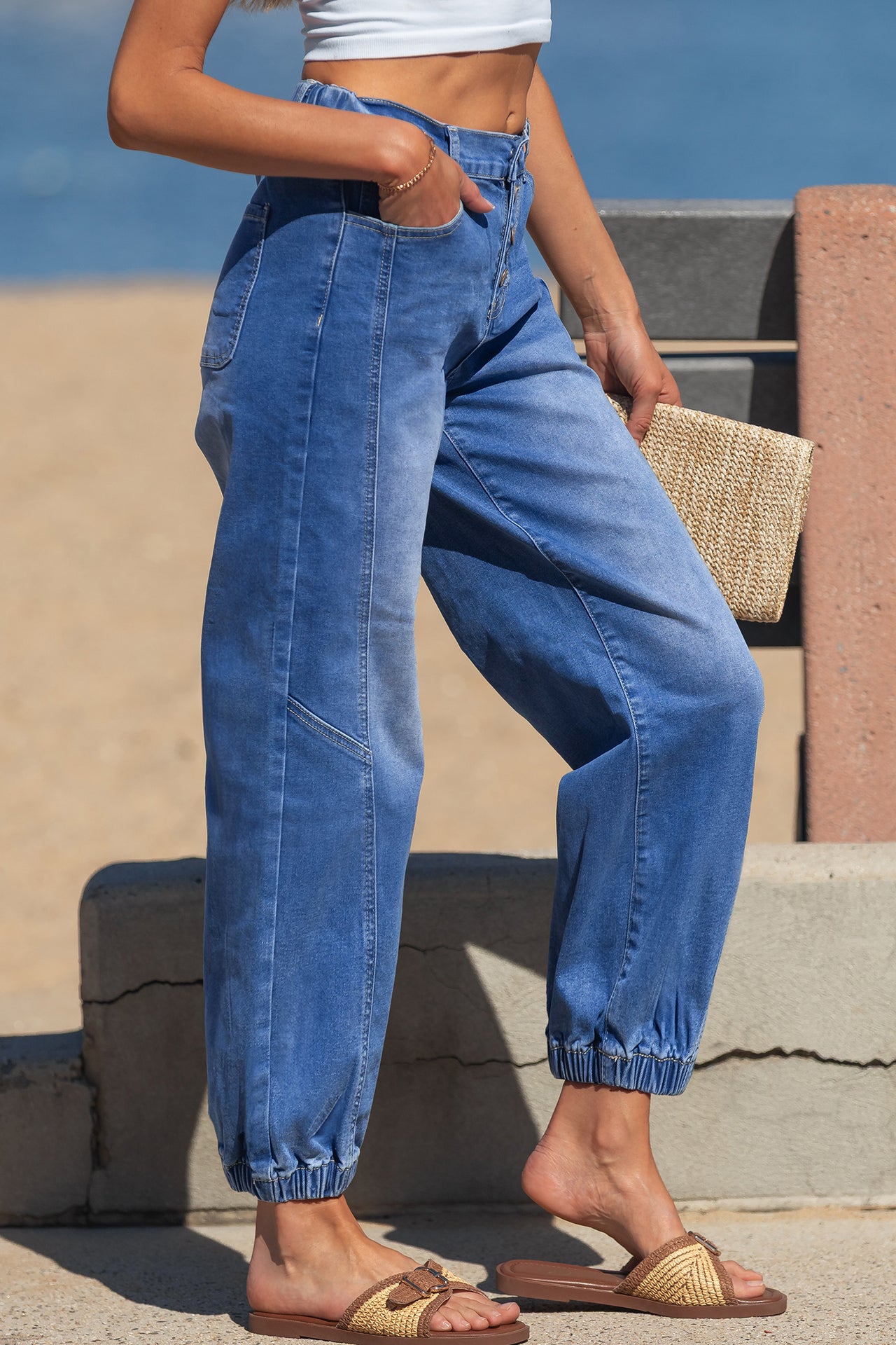 Tanitia Tapered Jean - Mid Denim