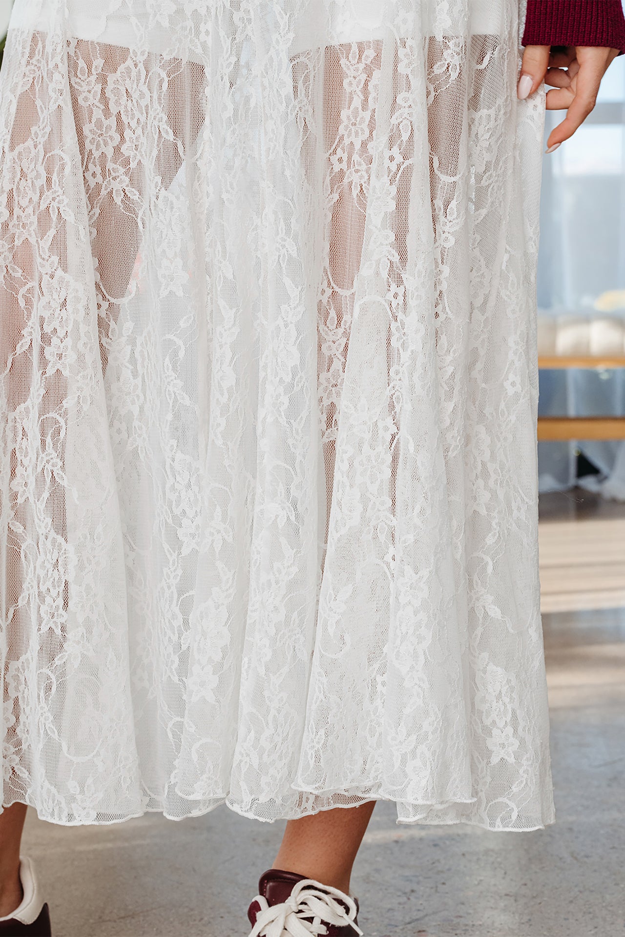 Francesca Floral Maxi Skirt - White