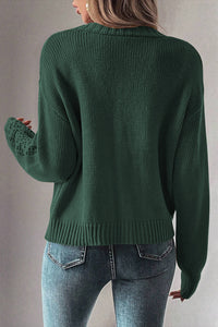 Thumbnail for Ivy Pointelle Cardigan - Green