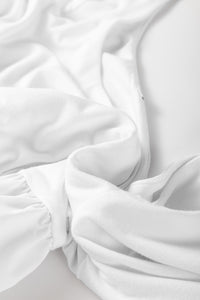 Thumbnail for White U Neck Long Sleeve Bubble Hem Top