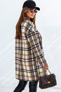 Thumbnail for Tartan Longline Shacket - Pink