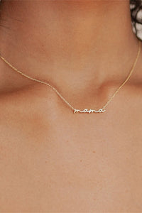 Thumbnail for Gold Tiny Mama Script Necklace