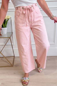 Thumbnail for Geina Barrel Jeans - Pink