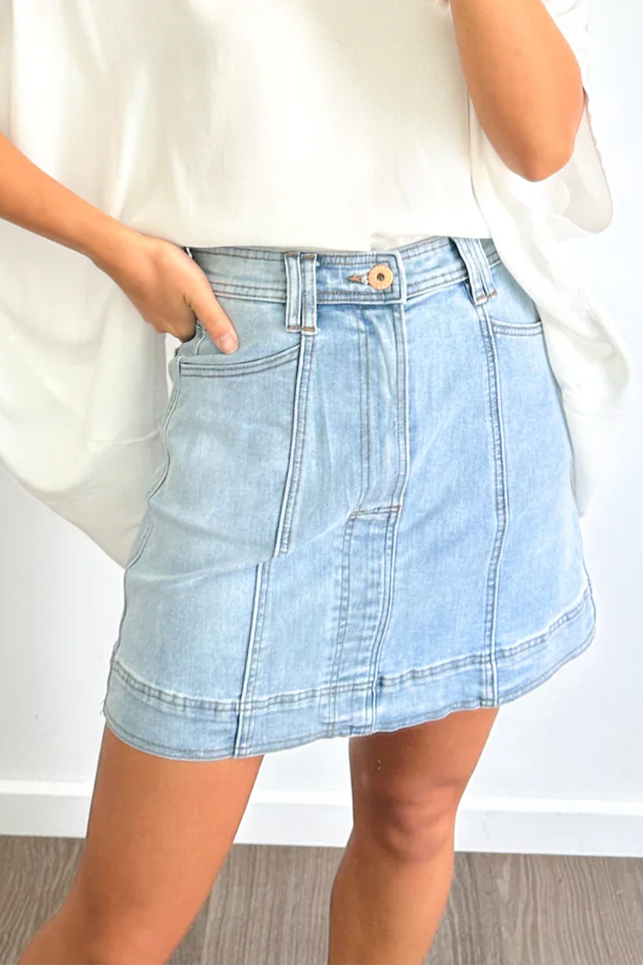 Felicity Denim Skirt - Light Denim