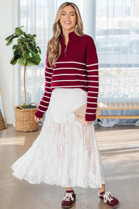 Thumbnail for Francesca Floral Maxi Skirt - White