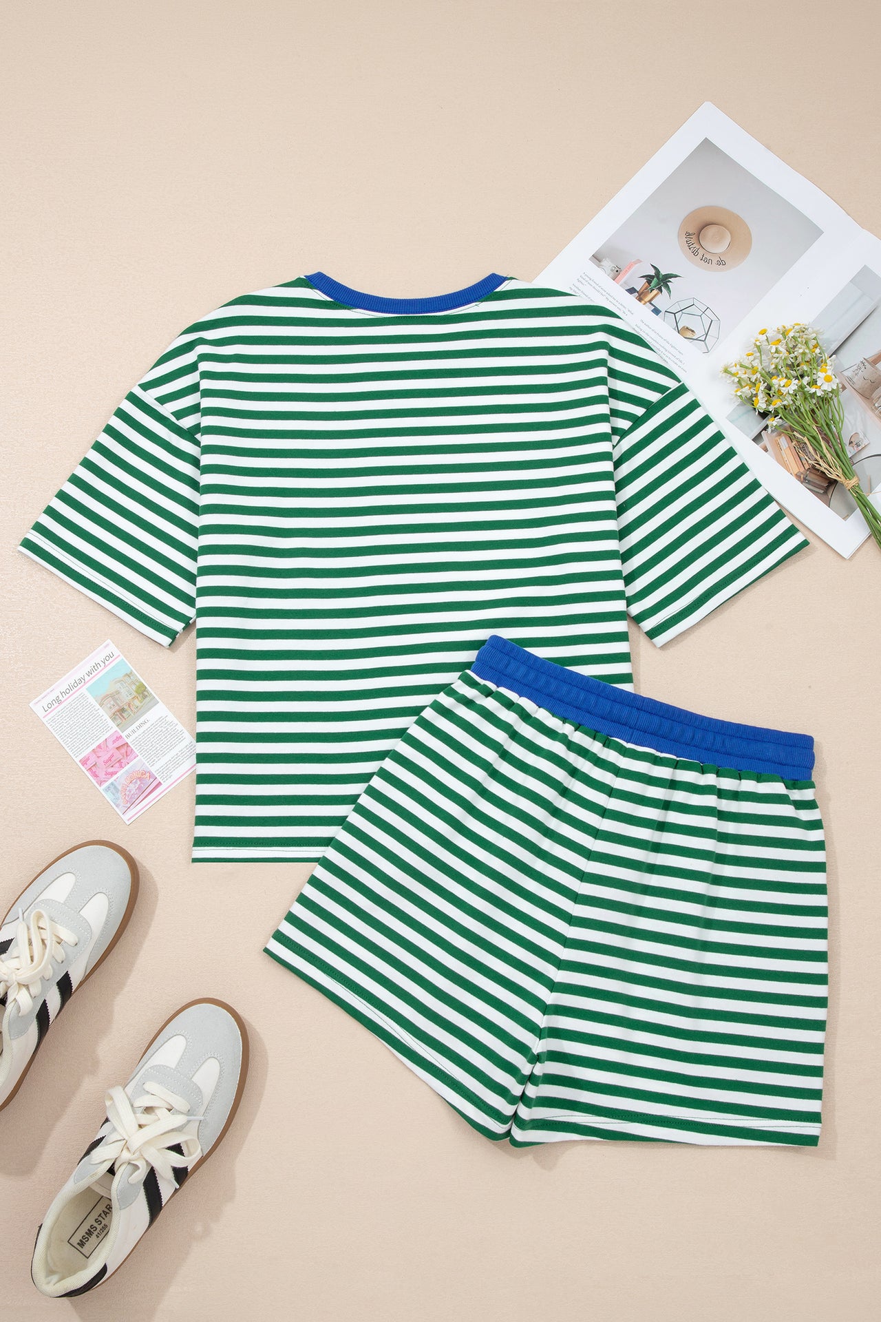 Posy Stripe Set - Green