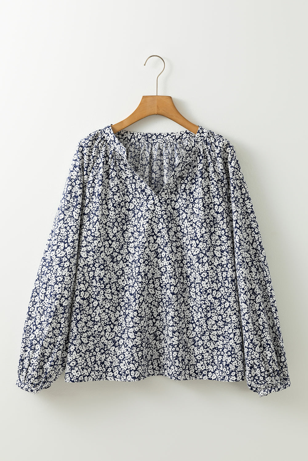 Meadow Puff Sleeve Blouse - Navy Floral