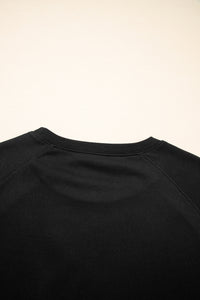 Thumbnail for Black Varsity Spirit Striped 89 Graphic Casual Sweatshirt