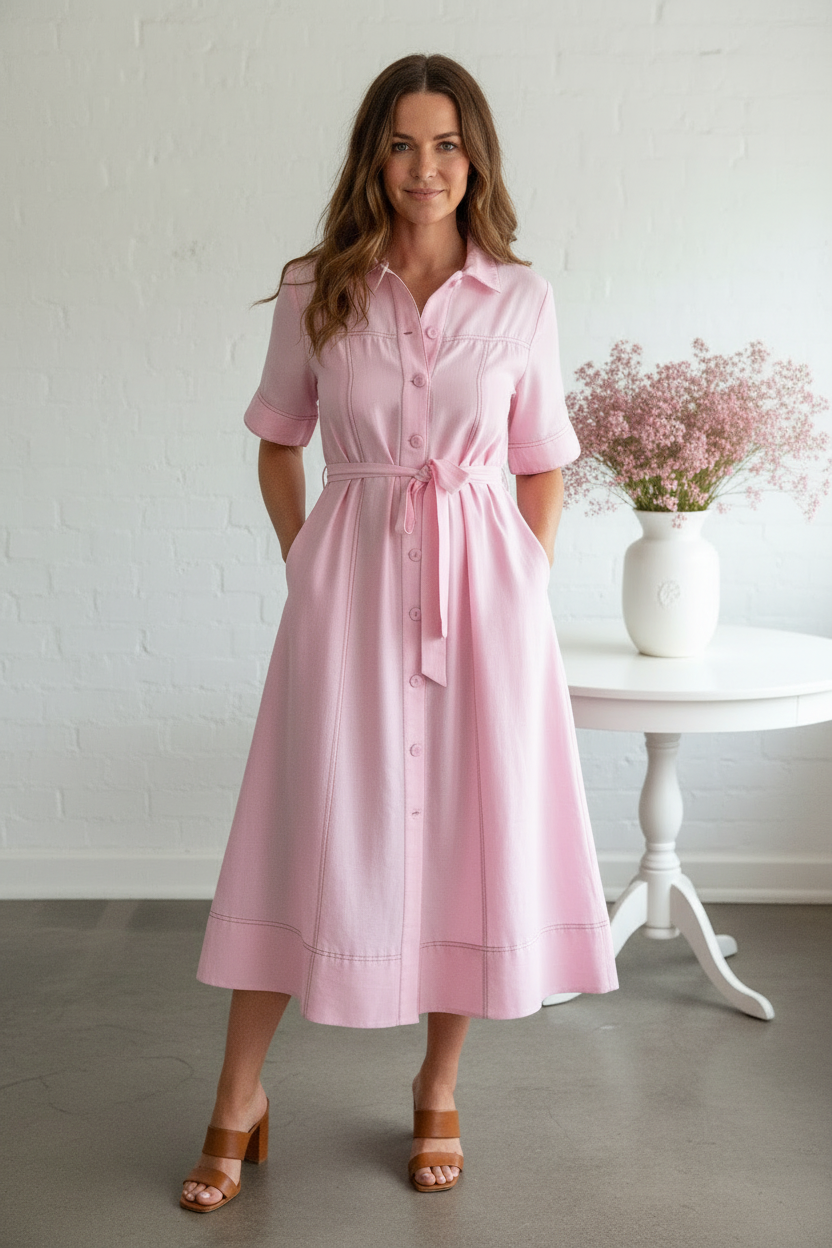 Front view 1 - Colette Pink Midi consistent face