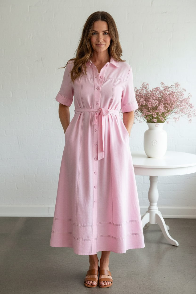 Front view 4 - Colette Pink Midi consistent face