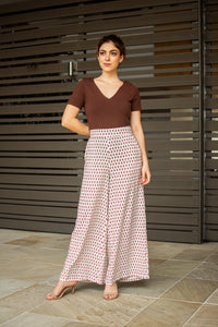 Thumbnail for Gracie Wide Leg Pants - Chocolate Flower
