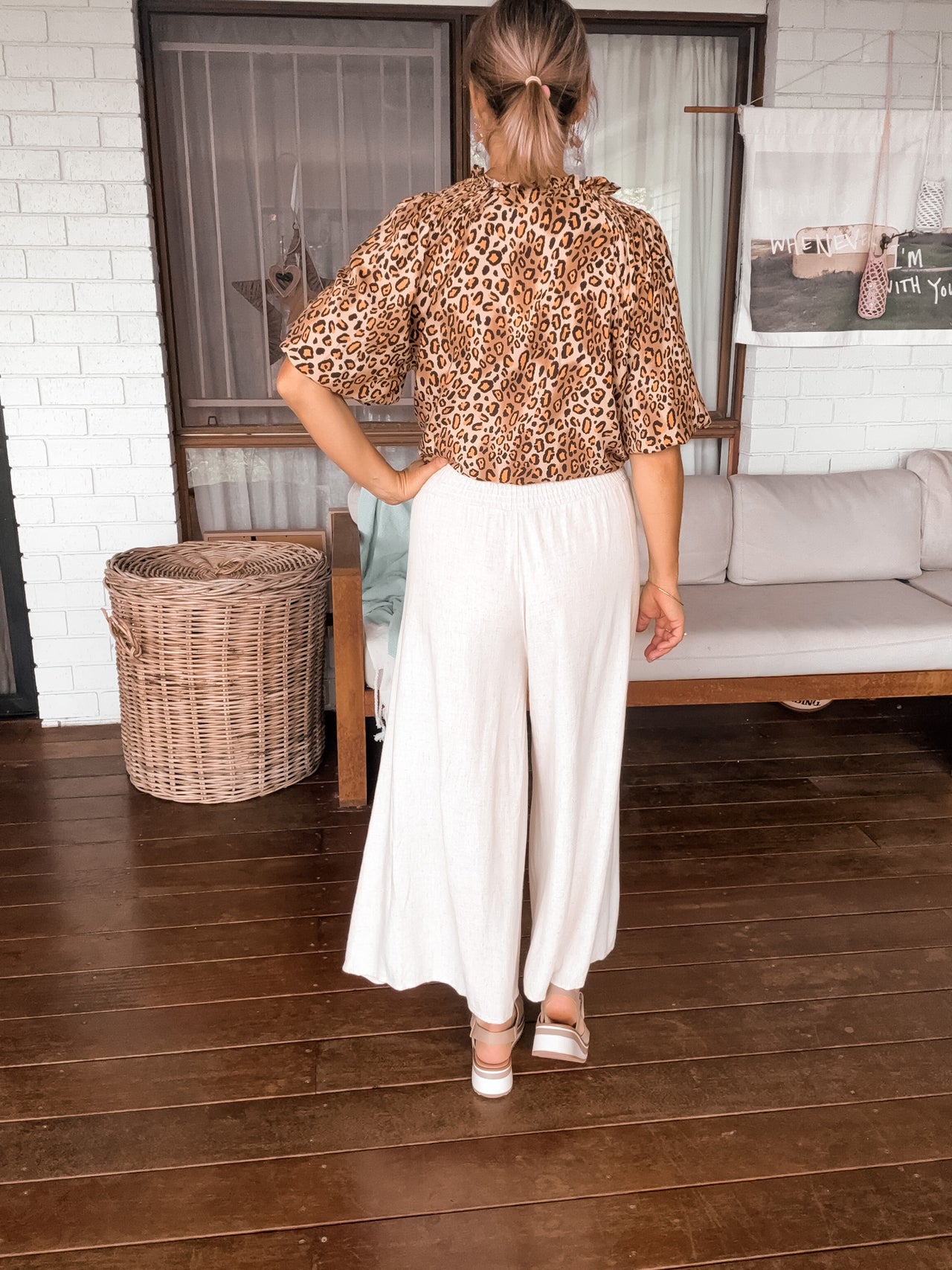Etta Wide Leg Pants - Oatmeal