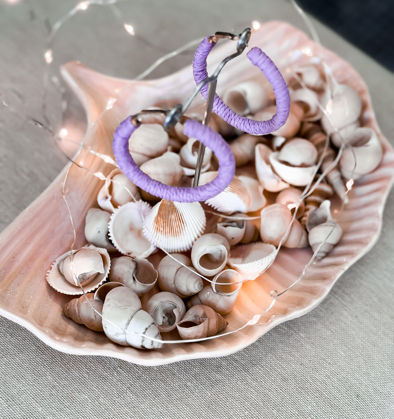 Raffy Hoop Earrings - Lilac